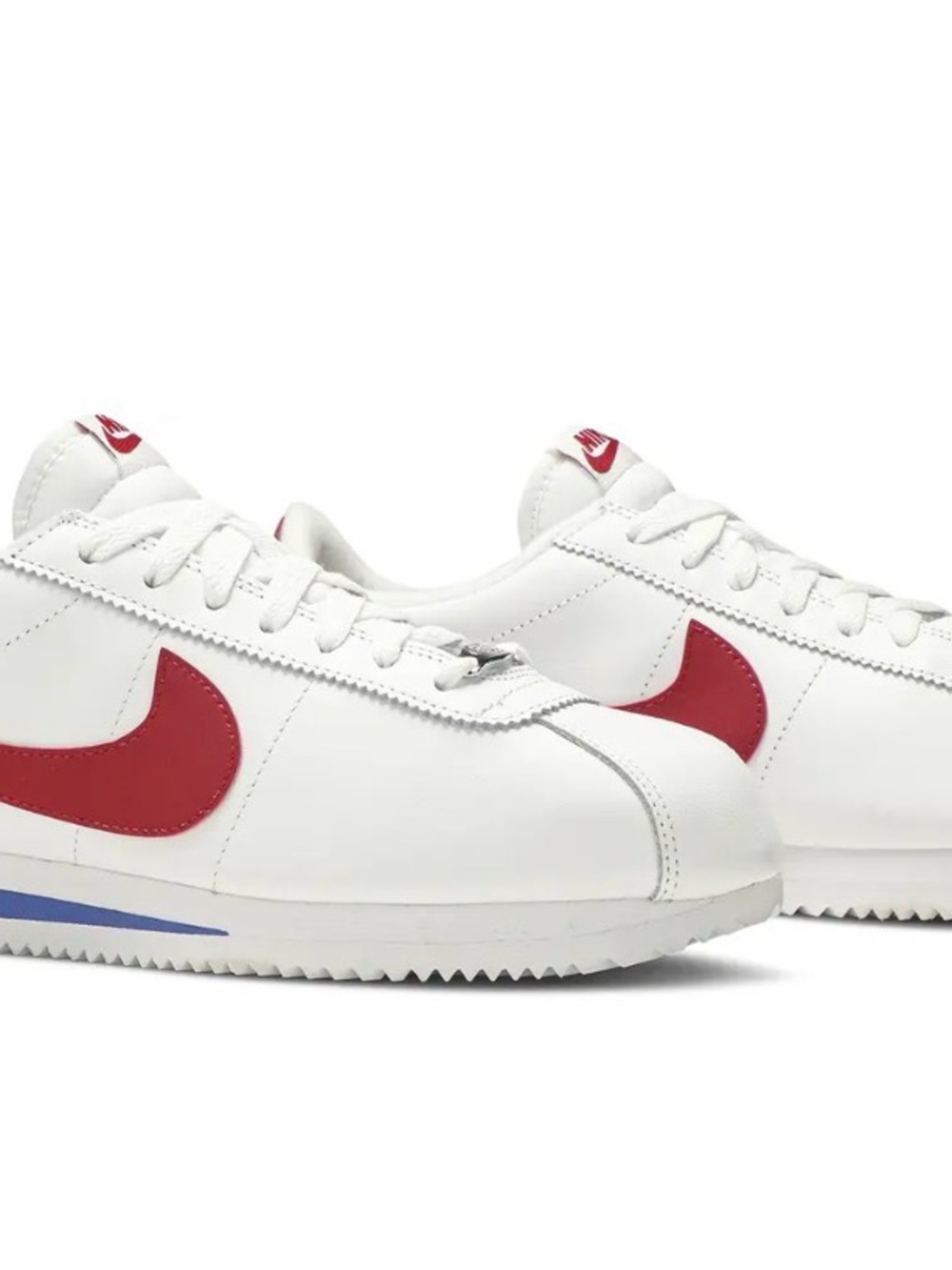 Nike Cortez ‘72 Leather Forest Gump White Sneakers with Red Blue Unisex sz 7